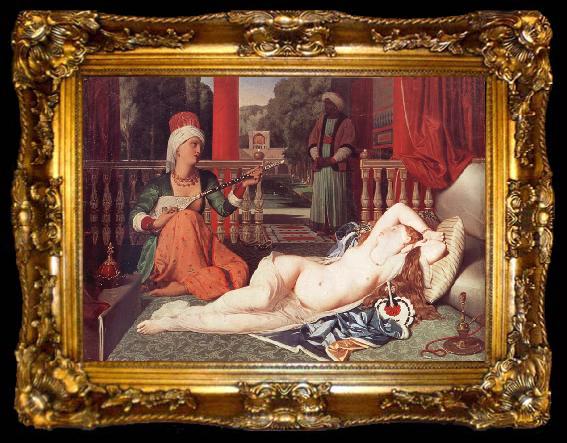 framed  Jean Auguste Dominique Ingres Odalisque with a Slave, ta009-2